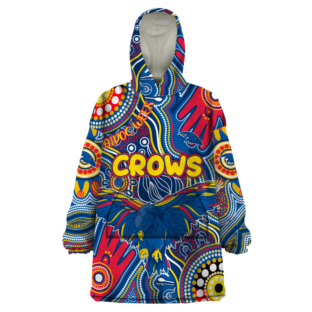 Personalised NAIDOC Week 2024 Adelaide Crows Wearable Blanket Hoodie Australian Aboriginal Hand Painting