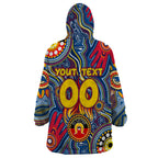 Personalised NAIDOC Week 2024 Adelaide Crows Wearable Blanket Hoodie Australian Aboriginal Hand Painting