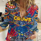 Personalised NAIDOC Week 2024 Adelaide Crows Women Casual Shirt Australian Aboriginal Hand Painting