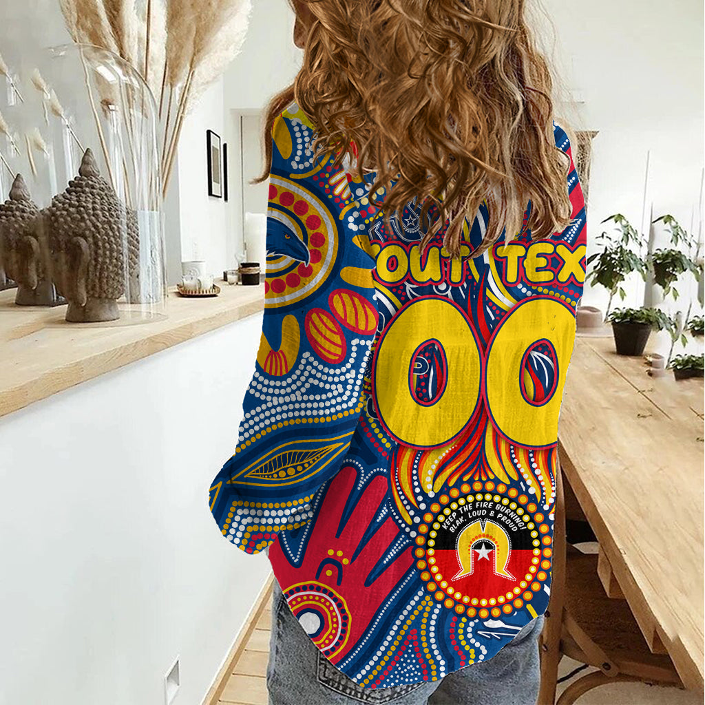 Personalised NAIDOC Week 2024 Adelaide Crows Women Casual Shirt Australian Aboriginal Hand Painting