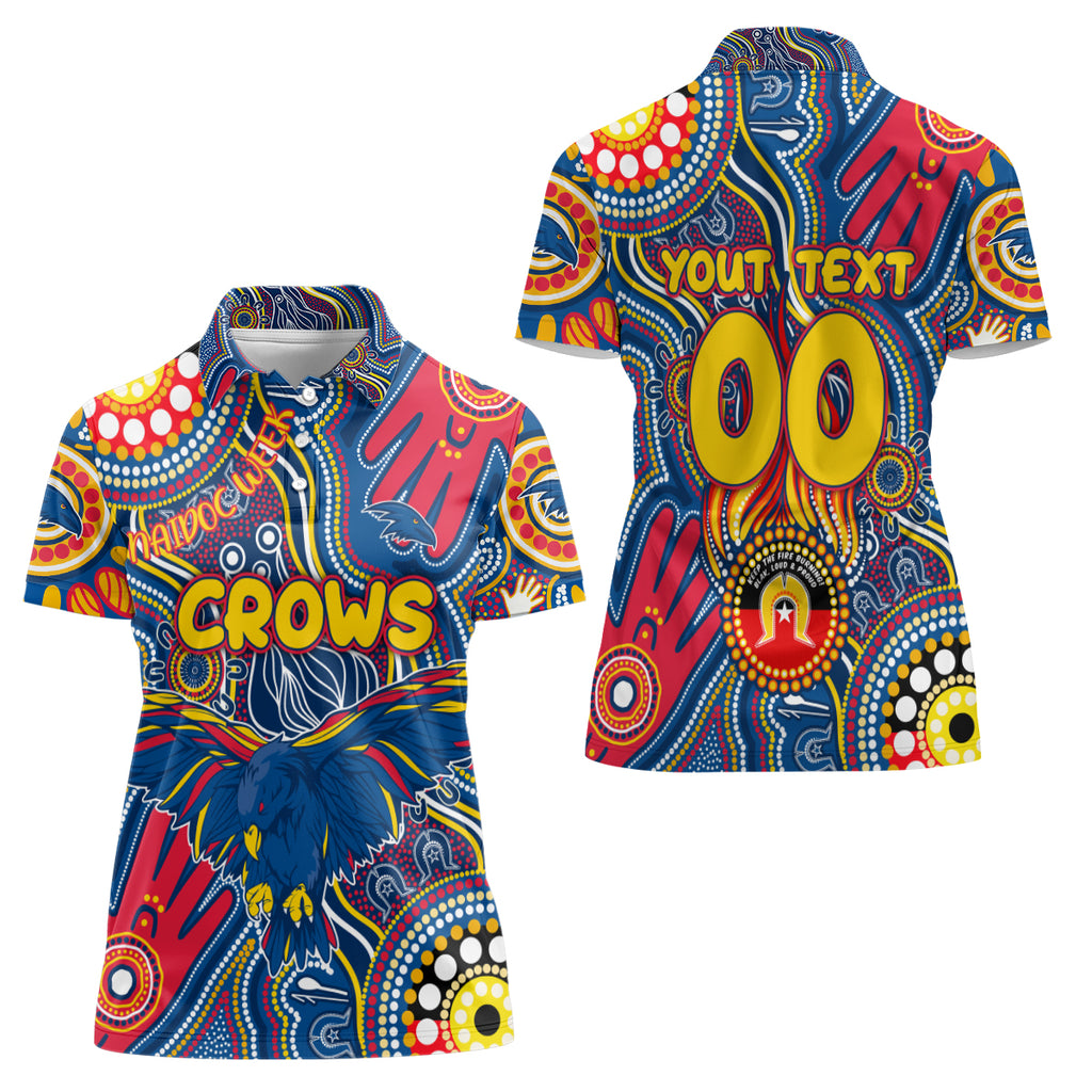 Personalised NAIDOC Week 2024 Adelaide Crows Women Polo Shirt Australian Aboriginal Hand Painting