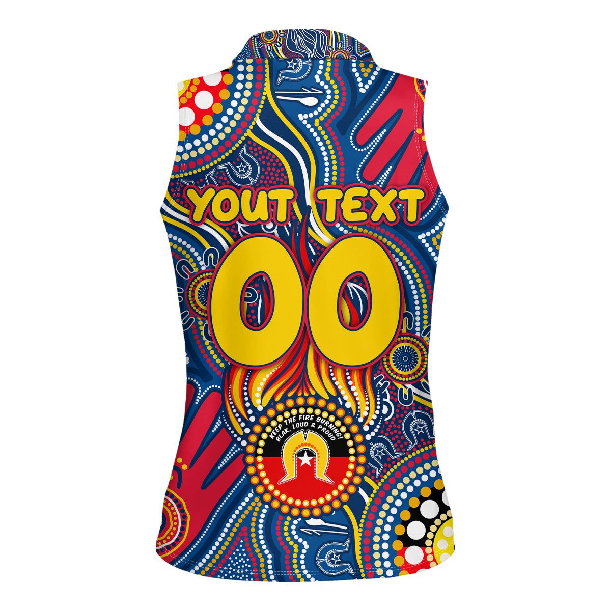 Personalised NAIDOC Week 2024 Adelaide Crows Women Sleeveless Polo Shirt Australian Aboriginal Hand Painting