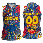 Personalised NAIDOC Week 2024 Adelaide Crows Women Sleeveless Polo Shirt Australian Aboriginal Hand Painting