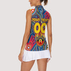 Personalised NAIDOC Week 2024 Adelaide Crows Women Sleeveless Polo Shirt Australian Aboriginal Hand Painting