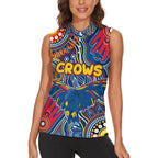 Personalised NAIDOC Week 2024 Adelaide Crows Women Sleeveless Polo Shirt Australian Aboriginal Hand Painting