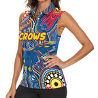 Personalised NAIDOC Week 2024 Adelaide Crows Women Sleeveless Polo Shirt Australian Aboriginal Hand Painting