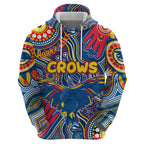 Personalised NAIDOC Week 2024 Adelaide Crows Zip Hoodie Australian Aboriginal Hand Painting