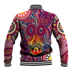 Personalised NAIDOC Week 2024 Brisbane Lions Baseball Jacket Australian Aboriginal Hand Painting
