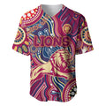 Personalised NAIDOC Week 2024 Brisbane Lions Baseball Jersey Australian Aboriginal Hand Painting