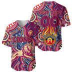 Personalised NAIDOC Week 2024 Brisbane Lions Baseball Jersey Australian Aboriginal Hand Painting