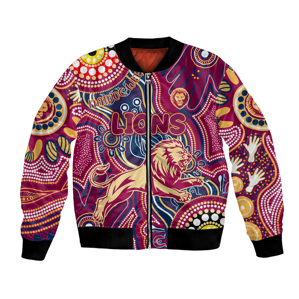 Personalised NAIDOC Week 2024 Brisbane Lions Bomber Jacket Australian Aboriginal Hand Painting