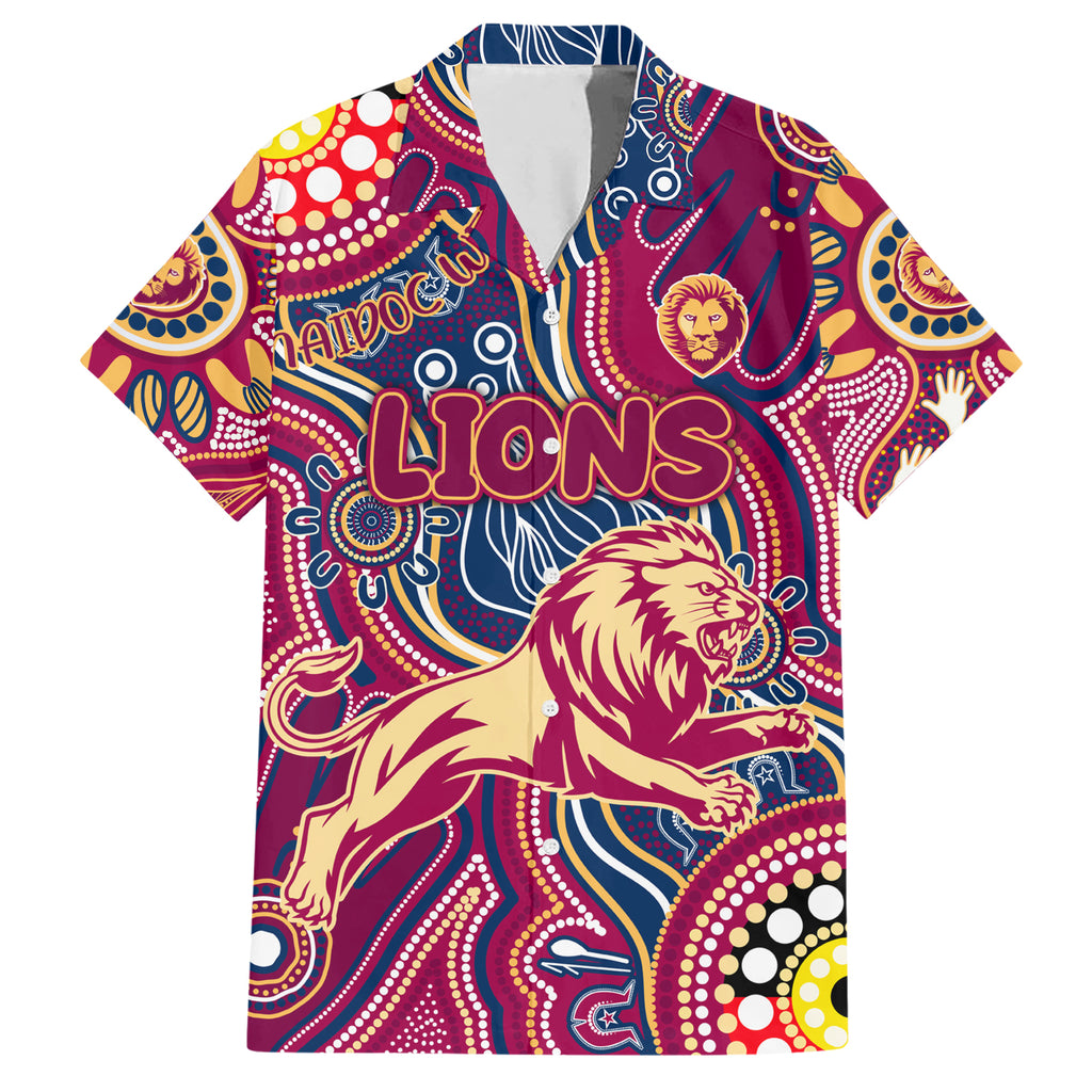 Personalised NAIDOC Week 2024 Brisbane Lions Hawaiian Shirt Australian Aboriginal Hand Painting