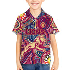 Personalised NAIDOC Week 2024 Brisbane Lions Hawaiian Shirt Australian Aboriginal Hand Painting