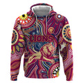 Personalised NAIDOC Week 2024 Brisbane Lions Hoodie Australian Aboriginal Hand Painting