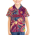 Personalised NAIDOC Week 2024 Brisbane Lions Kid Hawaiian Shirt Australian Aboriginal Hand Painting