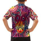 Personalised NAIDOC Week 2024 Brisbane Lions Kid Hawaiian Shirt Australian Aboriginal Hand Painting