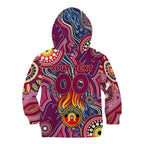 Personalised NAIDOC Week 2024 Brisbane Lions Kid Hoodie Australian Aboriginal Hand Painting