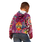 Personalised NAIDOC Week 2024 Brisbane Lions Kid Hoodie Australian Aboriginal Hand Painting
