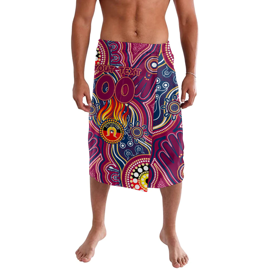 Personalised NAIDOC Week 2024 Brisbane Lions Lavalava Australian Aboriginal Hand Painting