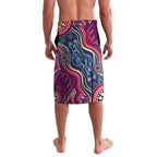 Personalised NAIDOC Week 2024 Brisbane Lions Lavalava Australian Aboriginal Hand Painting