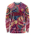 Personalised NAIDOC Week 2024 Brisbane Lions Long Sleeve Shirt Australian Aboriginal Hand Painting