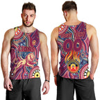 Personalised NAIDOC Week 2024 Brisbane Lions Men Tank Top Australian Aboriginal Hand Painting