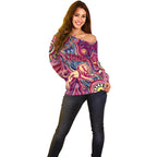 Personalised NAIDOC Week 2024 Brisbane Lions Off Shoulder Sweater Australian Aboriginal Hand Painting