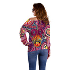 Personalised NAIDOC Week 2024 Brisbane Lions Off Shoulder Sweater Australian Aboriginal Hand Painting