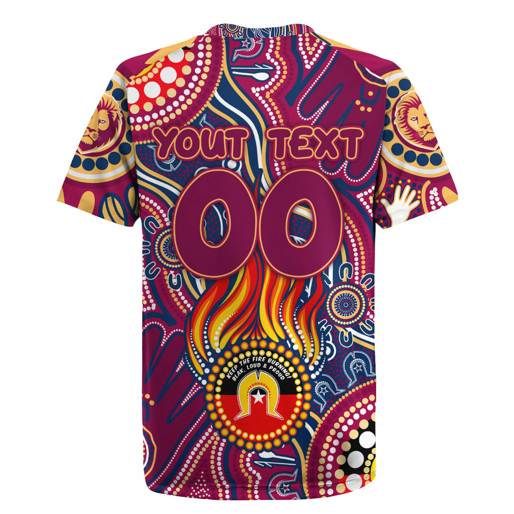 Personalised NAIDOC Week 2024 Brisbane Lions Rugby Jersey Australian Aboriginal Hand Painting