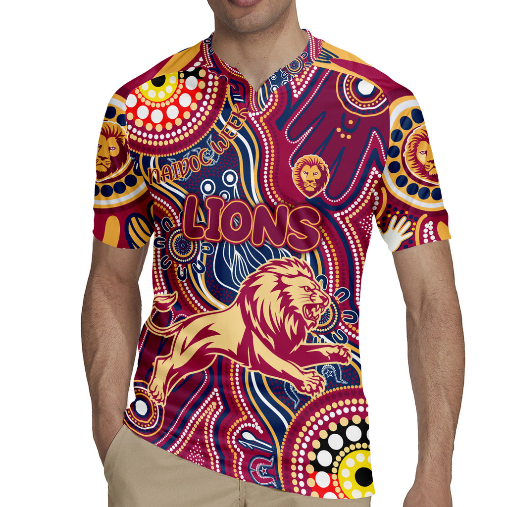 Personalised NAIDOC Week 2024 Brisbane Lions Rugby Jersey Australian Aboriginal Hand Painting