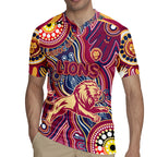 Personalised NAIDOC Week 2024 Brisbane Lions Rugby Jersey Australian Aboriginal Hand Painting