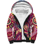 Personalised NAIDOC Week 2024 Brisbane Lions Sherpa Hoodie Australian Aboriginal Hand Painting