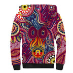 Personalised NAIDOC Week 2024 Brisbane Lions Sherpa Hoodie Australian Aboriginal Hand Painting