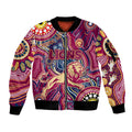 Personalised NAIDOC Week 2024 Brisbane Lions Sleeve Zip Bomber Jacket Australian Aboriginal Hand Painting