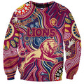 Personalised NAIDOC Week 2024 Brisbane Lions Sweatshirt Australian Aboriginal Hand Painting