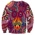 Personalised NAIDOC Week 2024 Brisbane Lions Sweatshirt Australian Aboriginal Hand Painting