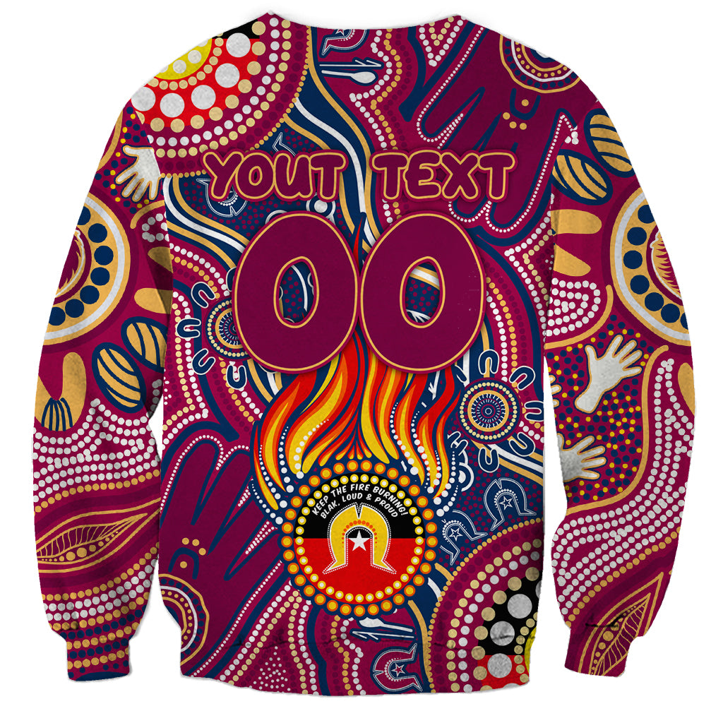 Personalised NAIDOC Week 2024 Brisbane Lions Sweatshirt Australian Aboriginal Hand Painting