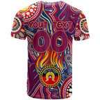 Personalised NAIDOC Week 2024 Brisbane Lions T Shirt Australian Aboriginal Hand Painting