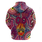 Personalised NAIDOC Week 2024 Brisbane Lions Zip Hoodie Australian Aboriginal Hand Painting