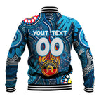 Personalised NAIDOC Week 2024 Carlton Blues Baseball Jacket Australian Aboriginal Hand Painting