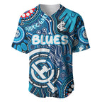 Personalised NAIDOC Week 2024 Carlton Blues Baseball Jersey Australian Aboriginal Hand Painting