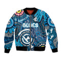 Personalised NAIDOC Week 2024 Carlton Blues Bomber Jacket Australian Aboriginal Hand Painting