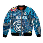 Personalised NAIDOC Week 2024 Carlton Blues Bomber Jacket Australian Aboriginal Hand Painting