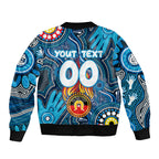 Personalised NAIDOC Week 2024 Carlton Blues Bomber Jacket Australian Aboriginal Hand Painting