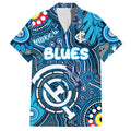 Personalised NAIDOC Week 2024 Carlton Blues Hawaiian Shirt Australian Aboriginal Hand Painting
