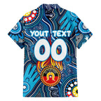Personalised NAIDOC Week 2024 Carlton Blues Hawaiian Shirt Australian Aboriginal Hand Painting