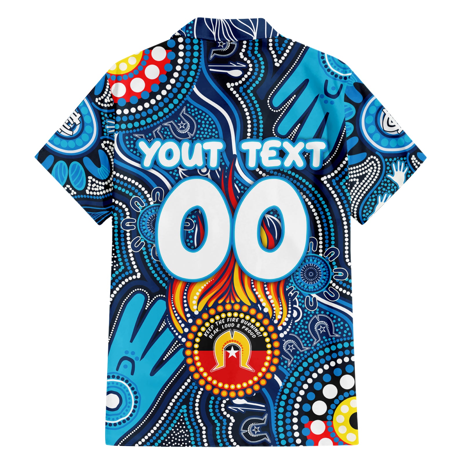 Personalised NAIDOC Week 2024 Carlton Blues Hawaiian Shirt Australian Aboriginal Hand Painting