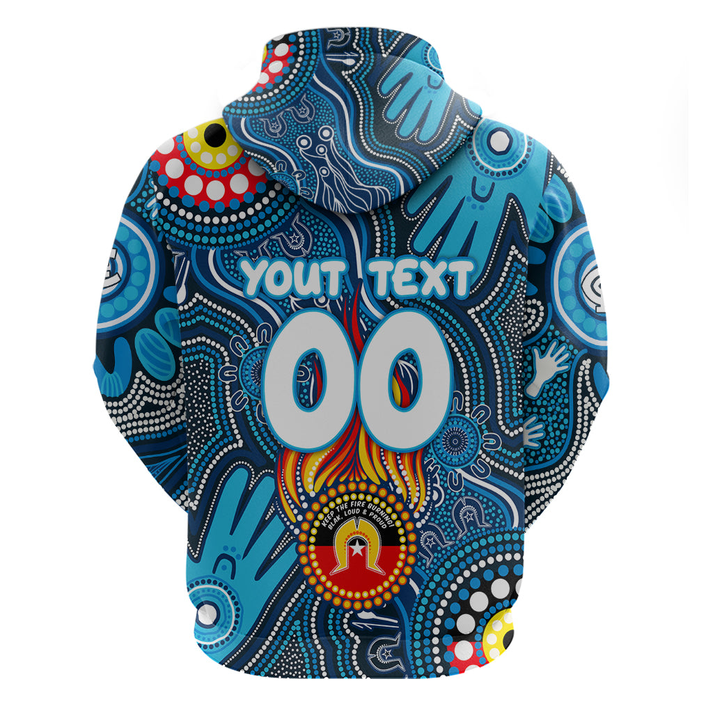 Personalised NAIDOC Week 2024 Carlton Blues Hoodie Australian Aboriginal Hand Painting