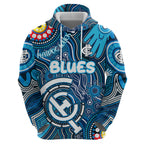 Personalised NAIDOC Week 2024 Carlton Blues Hoodie Australian Aboriginal Hand Painting