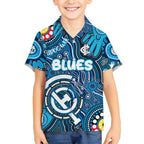 Personalised NAIDOC Week 2024 Carlton Blues Kid Hawaiian Shirt Australian Aboriginal Hand Painting